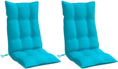Set van 2 Hoekige Tuinstoelkussens voor Hoge Leuningen - Waterafstotend Oxford Stof Turquoise