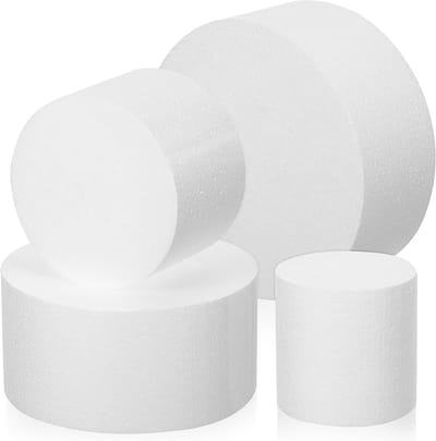 Ronde Foam Cake Rounds Set van 4 voor Fondant Decoratie en Meelaags Taarten, Ideaal voor Bakken en Creatieve Projecten