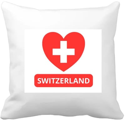 Akyol - switzerland vlag hartje Kussen hoes - Zwitserland - reizigers - toerist - verjaardagscadeau - souvenir - vakantie - 40 bij 40 cm