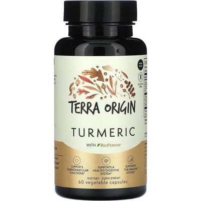 Terra Origin, Bevat Kurkuma BioPerine, 60 Plantaardige Capsules