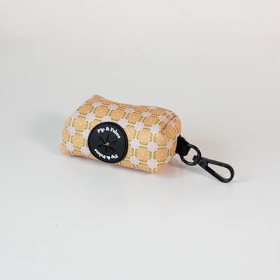 Pip & Palms - Honden Poepzakjeshouder Sevilla Sunset - Oranje - 9x5x5 cm - Incl. rol poepzakjes - Met Ritssluiting - Poepzakhouder - Poepzakjesdispenser