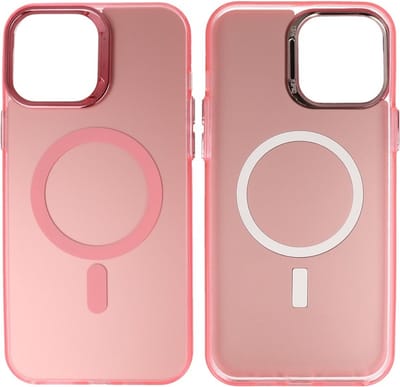 Magsafe Hoesje Geschikt voor de iPhone 12 Pro Max - Magnetic Fashion Backcover Telefoonhoesje - Roze