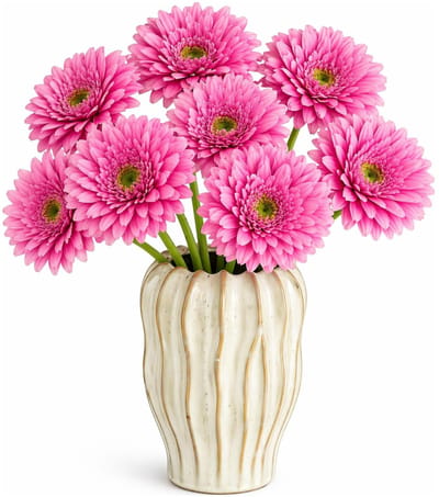 Mica Decorations Kunstbloem Gerbera Floral - 8x - H60 cm - roze - kunststof - stelen kunstbloemen - boeket - rozen bloemetjes