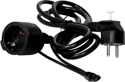 Easyout EO-780780 – Stroom Verlengkabel – 16 A – Zwart – 2.00 m – H05VV-F 3G 1,5 mm