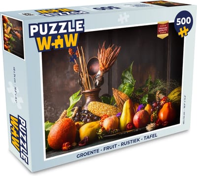 Puzzel Groente - Fruit - Rustiek - Tafel - Legpuzzel - Puzzel 500 stukjes