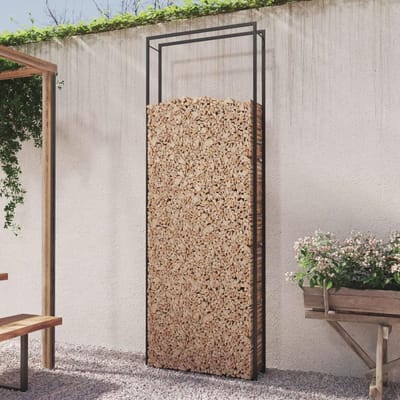 Houthok - Houtopslag - Haardhout Opslag - Stapelbaar Ontwerp - 110 cm - Mat Zwart