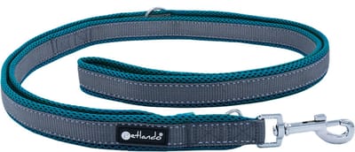 Petlando Trainingslijn Outdoor Grijs&Petrol - Hondenriem - 230x2.5 cm