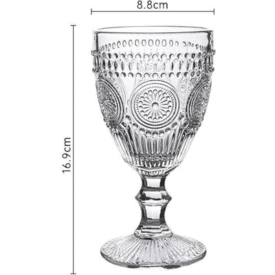 300ml Kelk Stijl Cocktailglas Hoge Voet Beker Embossed Zonnebloem Patroon Waterbekers Sapbeker Koffiekopje Voor Keuken Bar gray