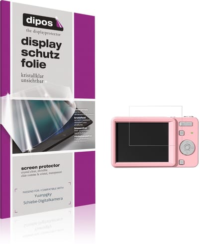 dipos – 4x Beschermfolie geschikt voor Yuanpgky Schiebe-Digitalkamera | Krasbestendige & heldere Screenprotector Ultra-Thin