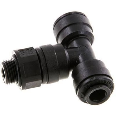 6mm x G1/8'' inline T-stuk POM Insteekfitting Buitendraad FDA Draaibaar NBR [2 Stuks]