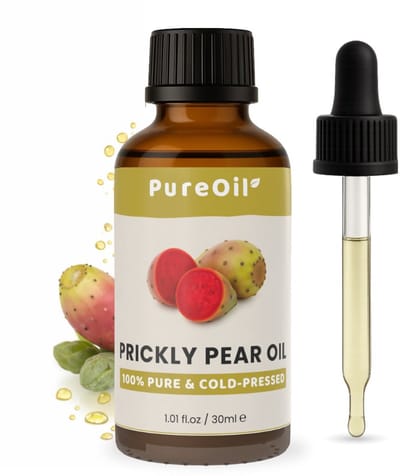 PureOil – Cactusvijgolie – 50ml - Koudgeperst & Hexaanvrij – 100% Puur, Natuurlijk – Cactusolie - Prickly Pear Seed Oil - Voor Haar | Huid | Gezicht | Scalp | Wimpers | Wenkbrauwen | Nagels | Massage - Haarolie