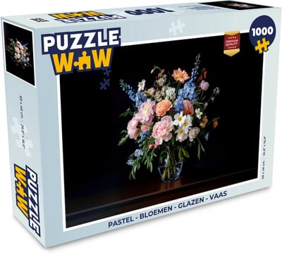 Puzzel Pastel - Bloemen - Glazen - Vaas - Legpuzzel - Puzzel 1000 stukjes volwassenen