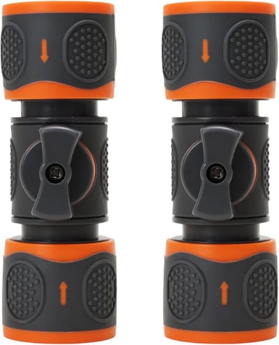 Universele slangverbindingen set van 2 - geschikt voor 1/2 inch en 3/4 inch (12/19 mm) - directe waterstop voor irrigatie en hogedrukreinigers, eenvoudig te installeren