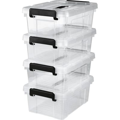easymaxx 15016 Voorraadbox Transparant, Zwart 4 stuk(s)