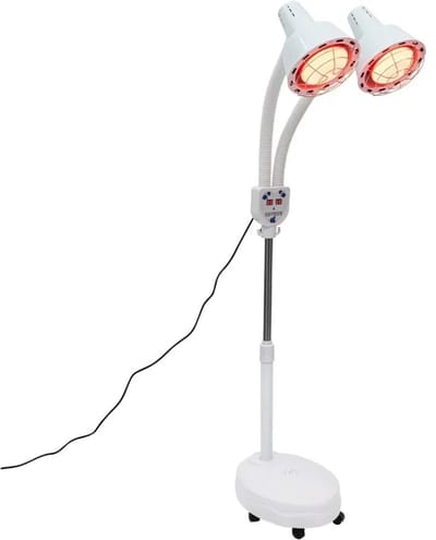 Sensova - Warmtetherapie Serie - Infrarood Dubbele Warmtelamp - 275W - 360° Verstelbaar - Diepe Spierontspanning - Pijnverlichting - Roodlichttherapie - Infraroodlamp Therapie - Warmtelamp Pijnverlichting - Spiertherapie Lamp