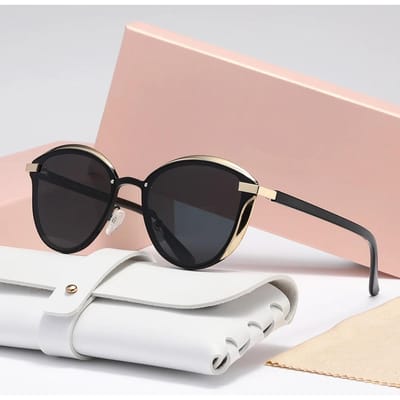 Lunettes de soleil polarisées de créateur pour femmes et hommes, lunettes de soleil ovales décontractées pour tenue, shopping, selfie, fête, voyage, plage, lunettes de protection vintage beige