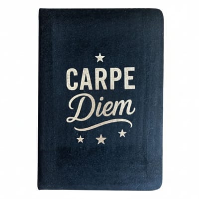 Zwart fluwelen notitieboekje - 80 pagina's - Carpe Diem - cadeau voor man - cadeau voor vrouw