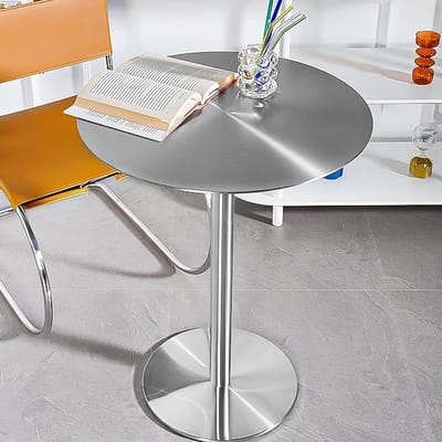 Ronde Bartafel - Cocktailtafel Pubtafel - Drankjes Serveren - Veilig Rond Tafelblad - 50x50x75cm - Zwart