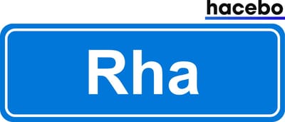 Hacebo - Plaatsnaam Sticker - 29x10 CM - Rha sticker - Verkeersborden sticker - grappige cadeaus - Rha