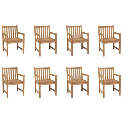vidaXL - Tuinstoelen - 8 - st - massief - teakhout