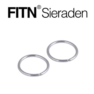 FITN-SCNR-Chirurgisch Staal Clip-Segment Ring-Zilver-0.8 x 6 mm-Helix-Septum-Lip-Neus Steel Clip