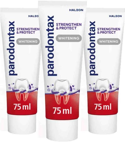 Parodontax Tandpasta Strenghten & Protect Whitening - 3 x 75 ml - Voordeelverpakking