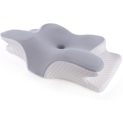 1 stuks Geheugenschuim Kussens Vlinder Vorm Ontspannend Cervicaal Langzame Terugslag Nek Kussen Slapen Orthopedisch Kussen Beddengoed Huis 62x41 gray