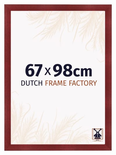 Fotolijst 67x98 cm - MDF - Wijnrood Geveegd - Praag