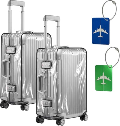 Transparante beschermhoezen voor koffers, 2 stuks, stofdicht en waterdicht, ideaal voor reizen, 28 Zoll, bagagebescherming, kofferaccessoires