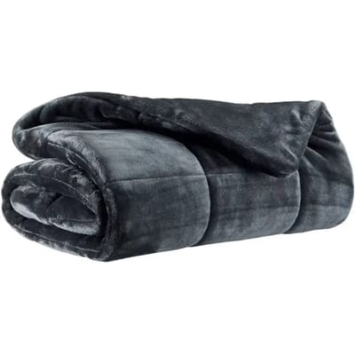 Decoratieve plaid Vivaraise Betender - 100% polyester microvezel, dubbelzijdig quilt-effect, lichtgrijs, 130 x 180 cm