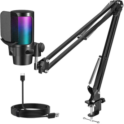 Ynkkvre -Condensatormicrofoon - USB - Hoge Bemonsteringssnelheid 192 Khz/24 Bit Voor Duidelijke Opnames - 1 - Metaal