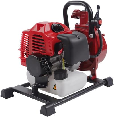 Benzine Waterpomp - Centrifugaalpomp Tuinpomp - Moestuin Besproeien - 2-Takt Motor - 10 m³/u - rood