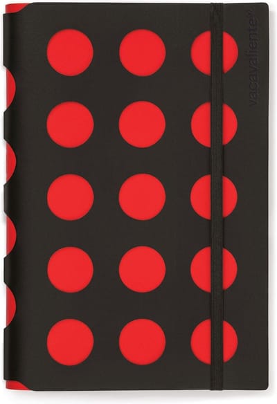 Vacavaliente - Notitieboek A5 Multi Dots - Gerecycled Leer - Rood