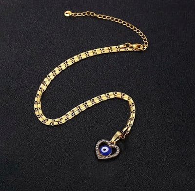 Akyol - Evileye – evil - eye - blauwe evileye-ketting - geluk-evil eye ketting - boze oog - bescherming - boze oog ketting - turkse oog -nazar boncuk -dames - dames ketting - cadeau voor vriendin - cadeau voor dame - blauwe oog ketting - ketting ha