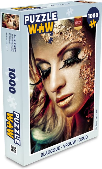 Puzzel Bladgoud - Vrouw - Goud - Legpuzzel - Puzzel 1000 stukjes volwassenen