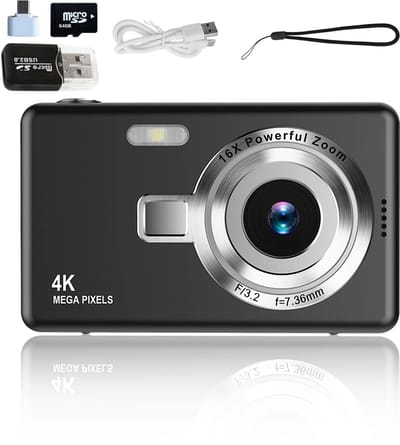 Kinderen Digitale camera - 2,4 inch LCD-scherm, digitale studentencamera, digitale handcamera, draagbare CCD-studentencamera, voor beginners, kinderen en tieners