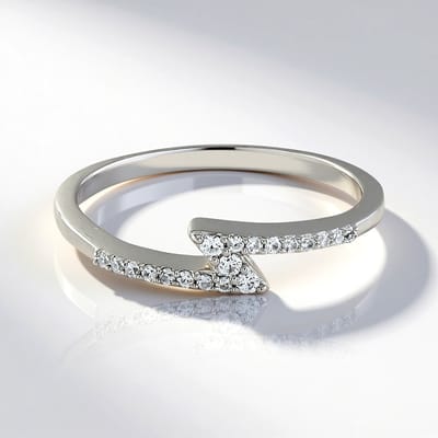 Cavill - Zilveren ring 925 sterling zilver geplatineerd - Cambodjaanse zirkonen 0,287 ct pavé - Elegante moderne damesring - Briljant geslepen
