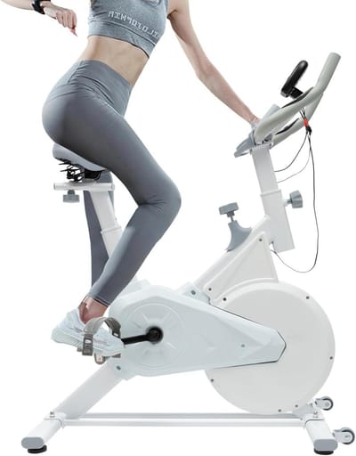 Hometrainers Fiets - Indoor Fiets - Binnen Trainen - Stille Weerstandsblokken - 85 x 45 x 110 cm - Wit