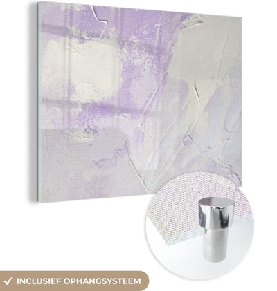 MuchoWow® Glasschilderij 120x90 cm - Schilderij acrylglas - Abstract - Verf - Design - Foto op glas - Schilderijen