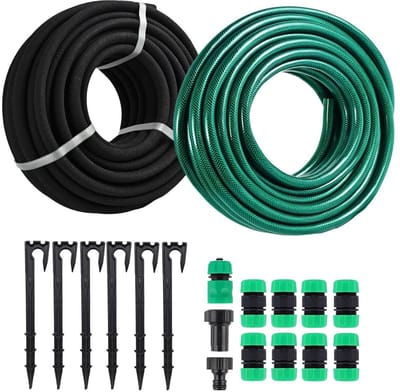 Soaker slang systeem - Druppelslang bewatering - Planten water geven - Bespaart 70% water - 15 meter slang - Zwart