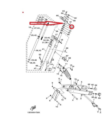 Écrou à ergot de colonne de direction pour moto Yamaha 50 DTR 1D4-F3150 Neuf