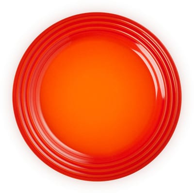 Le Creuset 4 aardewerken ontbijtborden Oranjerood 22cm