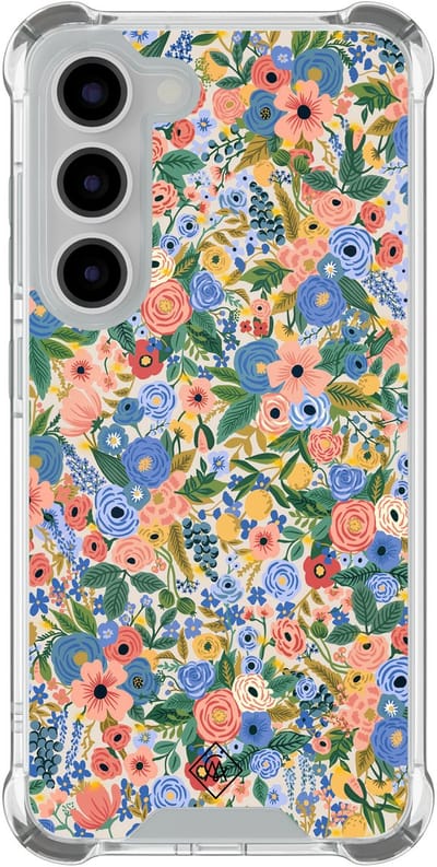 Casimoda® hoesje - Geschikt voor Samsung Galaxy S23 - Blue Gardens - Shockproof case - Extra sterk - TPU/polycarbonaat - Blauw, Transparant