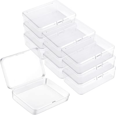 15-delige Opbergdoos met Deksel, 10 x 6,8 x 3,2 cm, Transparante Plastic Opbergbox voor Sieraden, Knutselaccessoires en Kleine Voorwerpen