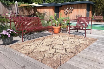 Jute look platgeweven buitenkleed 300cm x 240cm
