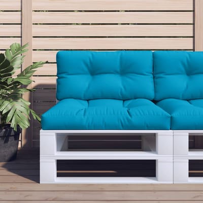 vidaXL - Palletkussen - 70x40x12 - cm - stof - lichtblauw