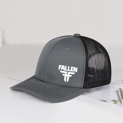 Fallen Logo Trucker Cap Ademend Gaas, Zacht & Comfortabel, Verstelbaar Coole Street Style, Trendy & Modieus Unisex, Outdoor black