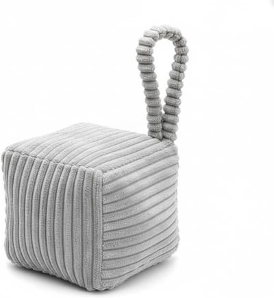 Kubus Deurstopper - Stoffen Deurblok - Deuren Op Hun Plek Houden - Verzwaard Met Zand - 1 kg - Grijs