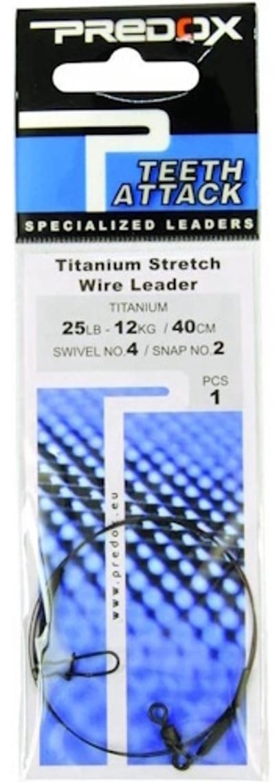 Predox Titan Stretch Wire leader - rekbare titanium onderlijn 40 cm, verkrijgbaar in 12 en 16 kg 16KG