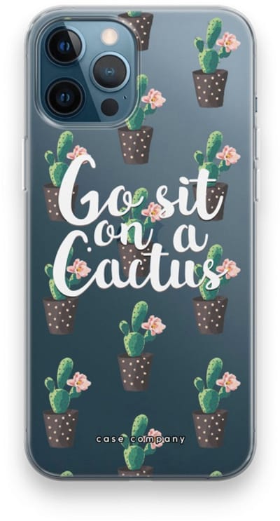 Case Company® - Hoesje geschikt voor iPhone 12 Pro hoesje - Cactus quote - Soft Cover Telefoonhoesje - Bescherming aan alle Kanten en Schermrand